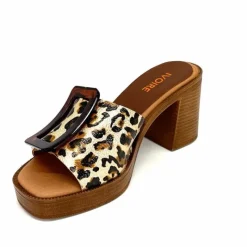 Vacances|Mules<380-ivoire Mules à Talon Ivoire 65383 Or Marron