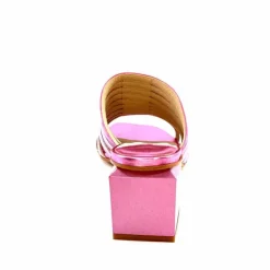 Vacances|Mules<ivoire-395 Mules à Talon Ivoire E10859 X Cuir Métal Dégrdé Argent Bleu Rose