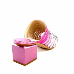 Vacances|Mules<ivoire-395 Mules à Talon Ivoire E10859 X Cuir Métal Dégrdé Argent Bleu Rose