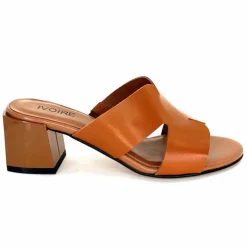 Vacances|Talon<Ivoire0352 Mules à Talon Ivoire F1555 Dario 3 Cuir Cognac Marron