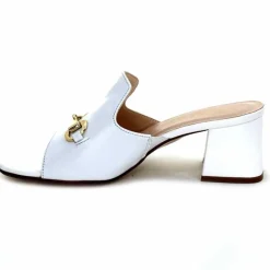 Talon|Mules<Ivoire0352 Mules à Talon Ivoire K166 Caraibi2 Cuir Blanc