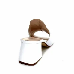 Talon|Mules<Ivoire0352 Mules à Talon Ivoire K166 Caraibi2 Cuir Blanc