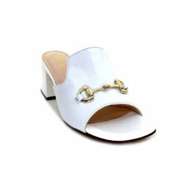 Talon|Mules<Ivoire0352 Mules à Talon Ivoire K166 Caraibi2 Cuir Blanc