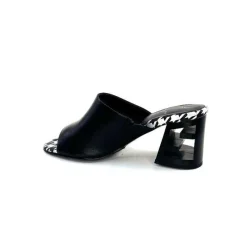 Talon|Féminin<Elue Par Nous Mules à Talon Métamorfose Rable Cuir Noir Blanc