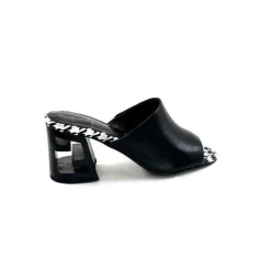 Talon|Féminin<Elue Par Nous Mules à Talon Métamorfose Rable Cuir Noir Blanc