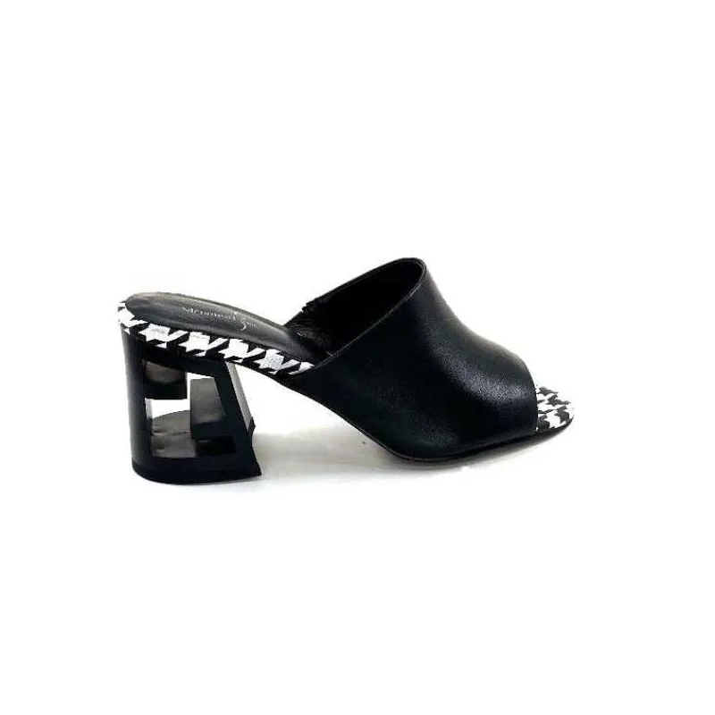 Talon|Féminin<Elue Par Nous Mules à Talon Métamorfose Rable Cuir Noir Blanc