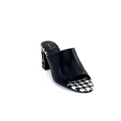 Talon|Féminin<Elue Par Nous Mules à Talon Métamorfose Rable Cuir Noir Blanc