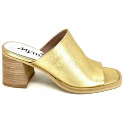 Vacances|Mules<Myma Mules à Talon 7770 Cuir Or