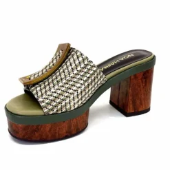 Vacances|Féminin<noa harmon Mules à Talon 9669 M33 Vert Marron