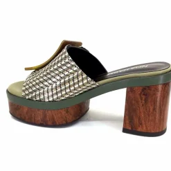 Vacances|Féminin<noa harmon Mules à Talon 9669 M33 Vert Marron