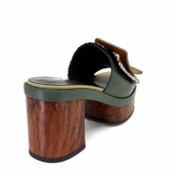 Vacances|Féminin<noa harmon Mules à Talon 9669 M33 Vert Marron