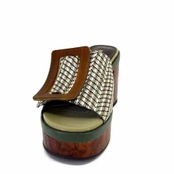 Vacances|Féminin<noa harmon Mules à Talon 9669 M33 Vert Marron