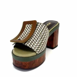 Vacances|Féminin<noa harmon Mules à Talon 9669 M33 Vert Marron