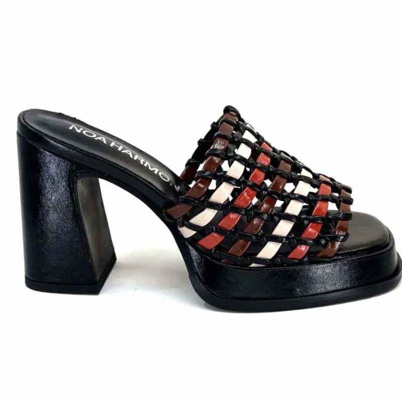 Talon|Féminin<noa harmon Mules à Talon 9711 M06 Cuir Multicolore Noir