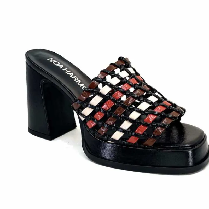 Talon|Féminin<noa harmon Mules à Talon 9711 M06 Cuir Multicolore Noir