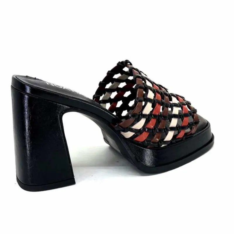 Talon|Féminin<noa harmon Mules à Talon 9711 M06 Cuir Multicolore Noir
