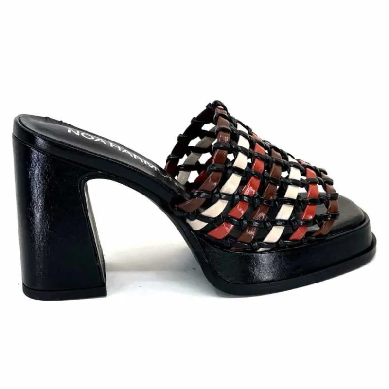 Talon|Féminin<noa harmon Mules à Talon 9711 M06 Cuir Multicolore Noir