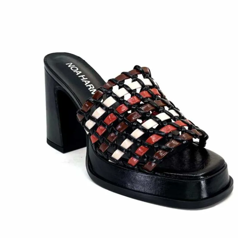 Talon|Féminin<noa harmon Mules à Talon 9711 M06 Cuir Multicolore Noir