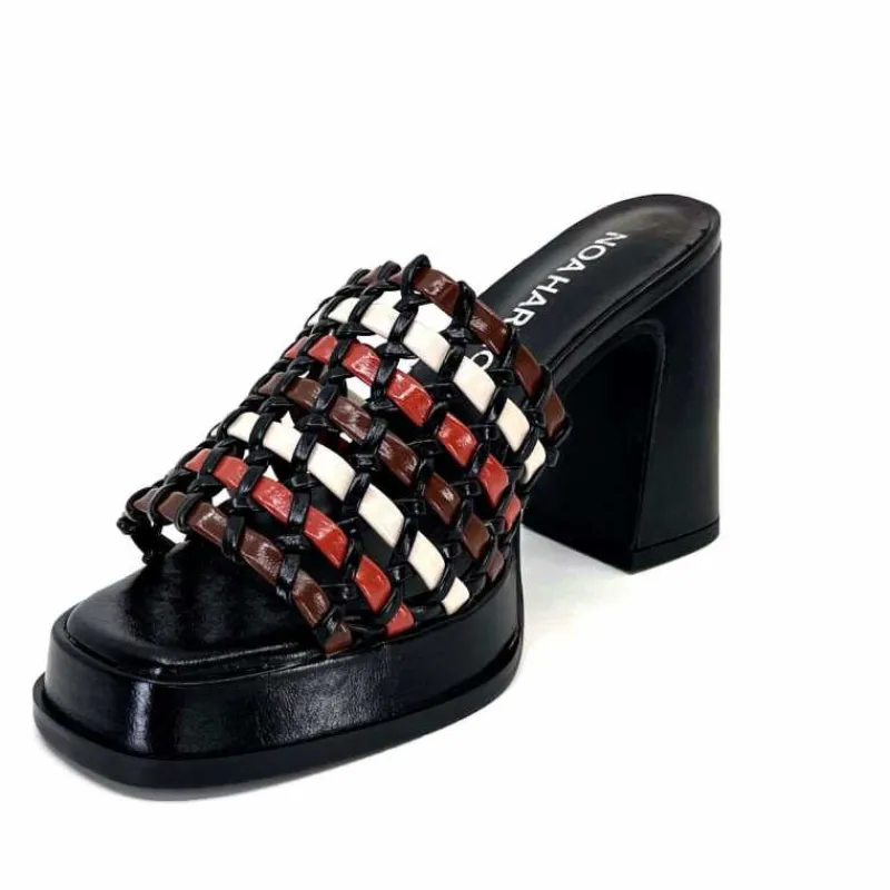 Talon|Féminin<noa harmon Mules à Talon 9711 M06 Cuir Multicolore Noir