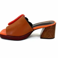 Féminin|Compensées & Plateformes<noa harmon Mules à Talon 9678m07 Cuir Multi Orange Marron