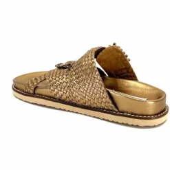 Vacances|Décontracté<Inuovo Mules Compensées 355052 Cuir Bronze Or