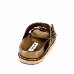 Vacances|Décontracté<Inuovo Mules Compensées 355052 Cuir Bronze Or