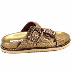 Vacances|Décontracté<Inuovo Mules Compensées 355052 Cuir Bronze Or