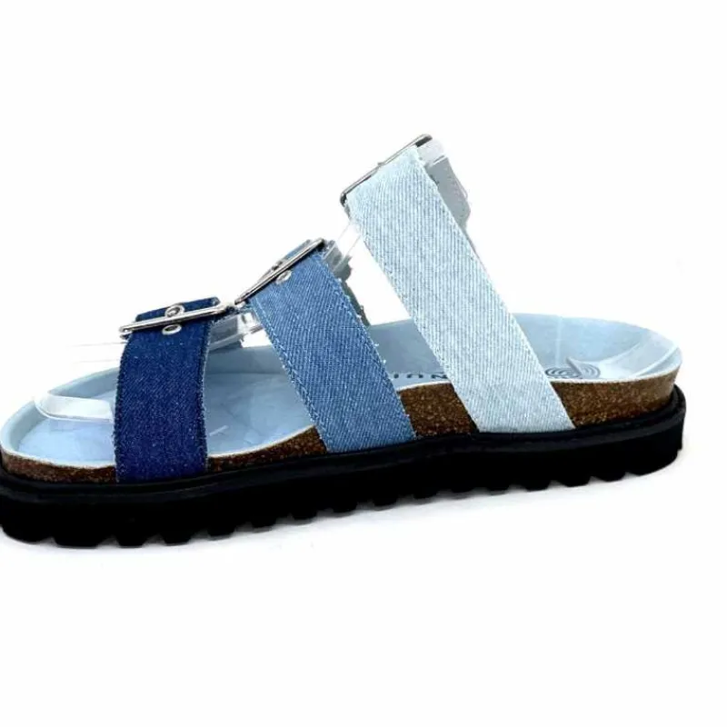 Vacances|Compensées & Plateformes<genuins factory s.l Mules Genuins G105685 Textile Denim Bleu
