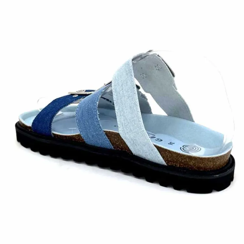 Vacances|Compensées & Plateformes<genuins factory s.l Mules Genuins G105685 Textile Denim Bleu