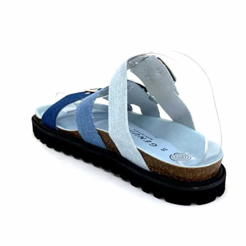 Vacances|Compensées & Plateformes<genuins factory s.l Mules Genuins G105685 Textile Denim Bleu