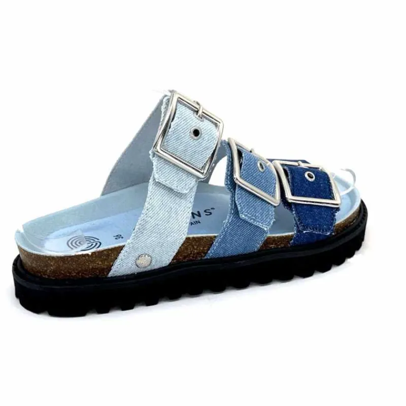 Vacances|Compensées & Plateformes<genuins factory s.l Mules Genuins G105685 Textile Denim Bleu