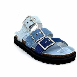 Vacances|Compensées & Plateformes<genuins factory s.l Mules Genuins G105685 Textile Denim Bleu