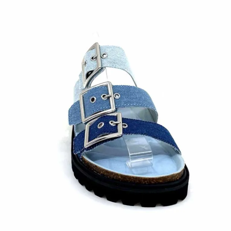 Vacances|Compensées & Plateformes<genuins factory s.l Mules Genuins G105685 Textile Denim Bleu