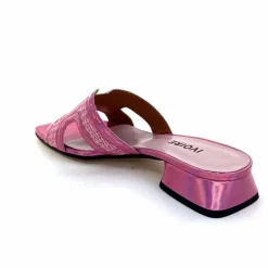 Vacances|Mules<Ivoire0330 Mules Ivoire 330 Cuir Irisé Vernis Raffia Rose