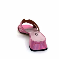 Vacances|Mules<Ivoire0330 Mules Ivoire 330 Cuir Irisé Vernis Raffia Rose