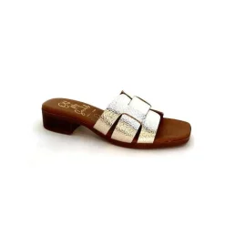 Vacances|Mules<oh my sandals - innova footwear Mules Ivoire 5343 Cuir Or
