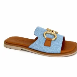 Vacances|Décontracté<382-ivoire Mules Ivoire Tml 27-1 Textile Bleu