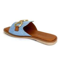 Vacances|Décontracté<382-ivoire Mules Ivoire Tml 27-1 Textile Bleu