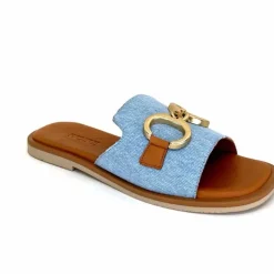 Vacances|Décontracté<382-ivoire Mules Ivoire Tml 27-1 Textile Bleu