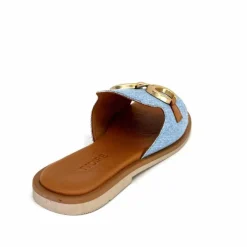 Vacances|Décontracté<382-ivoire Mules Ivoire Tml 27-1 Textile Bleu