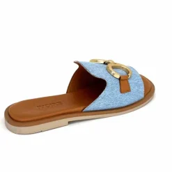 Vacances|Décontracté<382-ivoire Mules Ivoire Tml 27-1 Textile Bleu