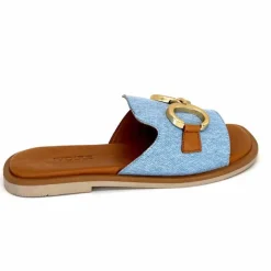Vacances|Décontracté<382-ivoire Mules Ivoire Tml 27-1 Textile Bleu