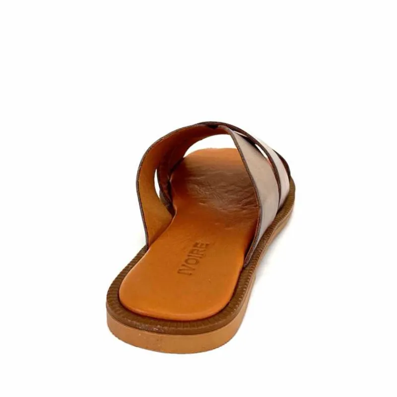 Vacances|Décontracté<382-ivoire Mules Ivoire Tml 58T Cuir Métal Ash GrisMétal