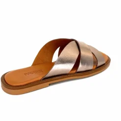 Vacances|Décontracté<382-ivoire Mules Ivoire Tml 58T Cuir Métal Ash GrisMétal