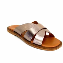 Vacances|Décontracté<382-ivoire Mules Ivoire Tml 58T Cuir Métal Ash GrisMétal