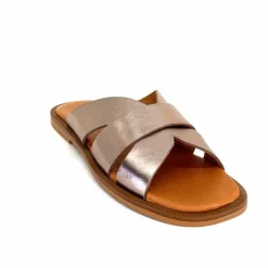 Vacances|Décontracté<382-ivoire Mules Ivoire Tml 58T Cuir Métal Ash GrisMétal