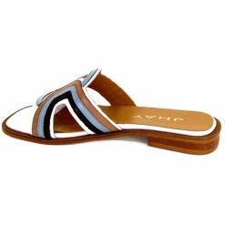 Vacances|Décontracté<JHay Mules 2305 Cuir Marron Blanc Bleu