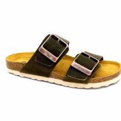 Vacances|Décontracté<Ivoire0098a Mules Plagettes Ivoire 2011.178 Cuir Kaki