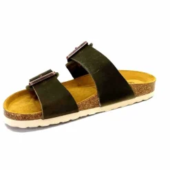 Vacances|Décontracté<Ivoire0098a Mules Plagettes Ivoire 2011.178 Cuir Kaki