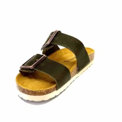 Vacances|Décontracté<Ivoire0098a Mules Plagettes Ivoire 2011.178 Cuir Kaki